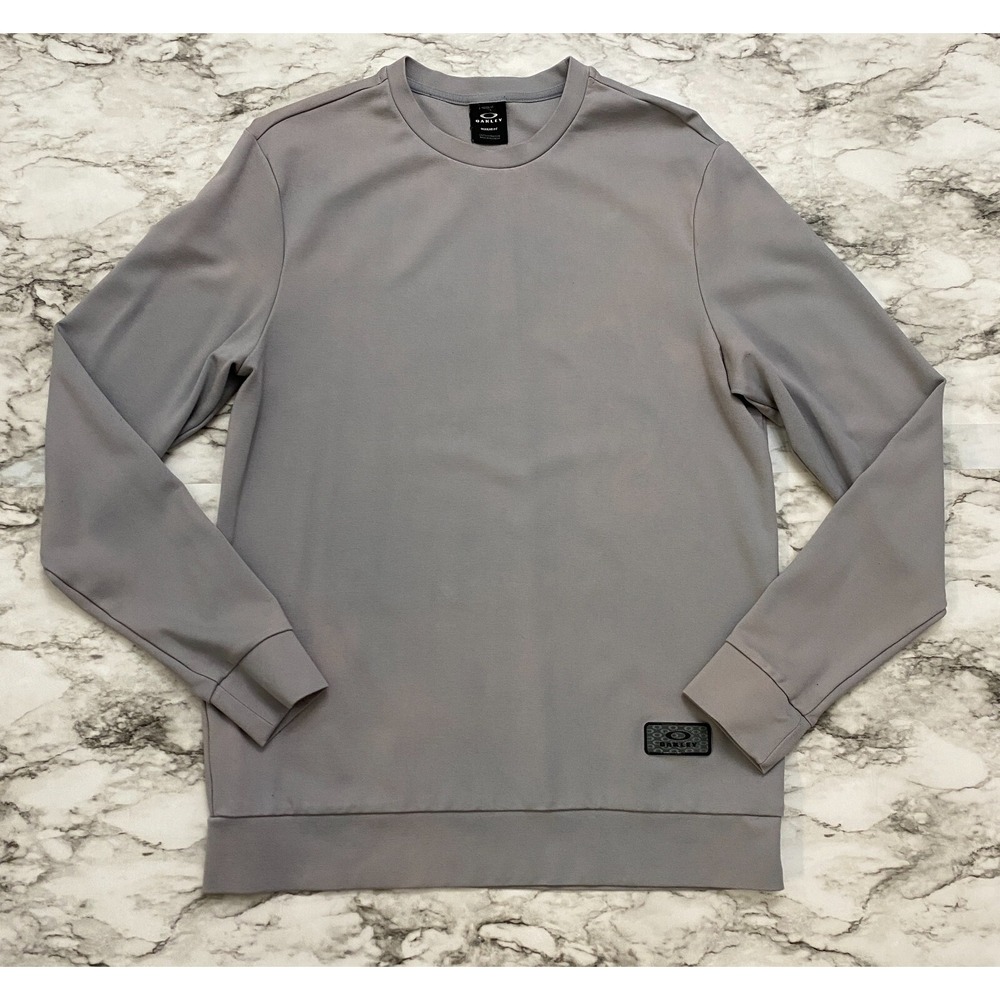 Oakley Regular Fit  Mens‎ Shirt Size M Gray Long Sleeve Athletic Distressed
